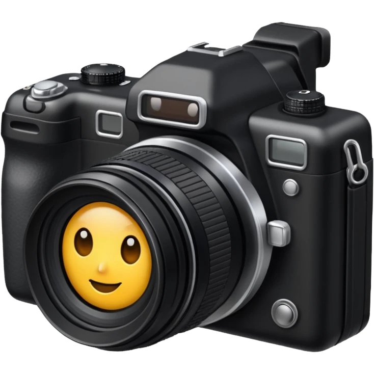 The camera has an additional strap emoji