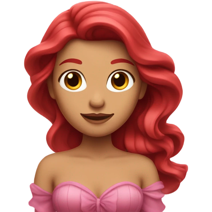 Ariel the little mermaid pink dress emoji