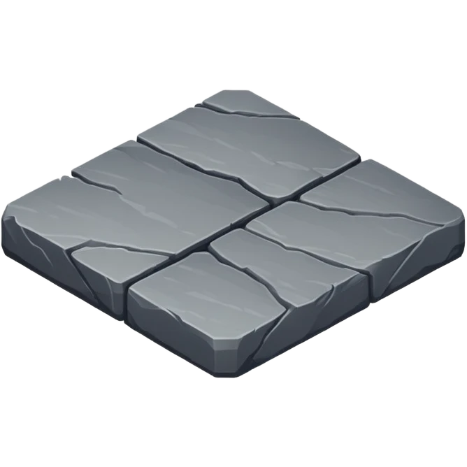 generate realistic detailed stone patform isometric view dark color emoji
