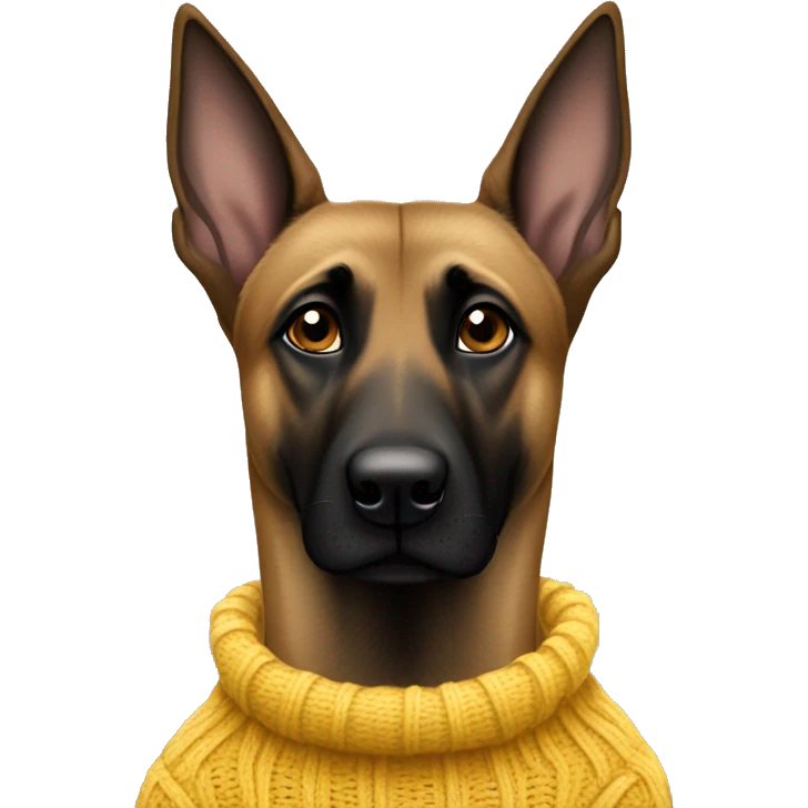 Belgian malinois in sweater emoji