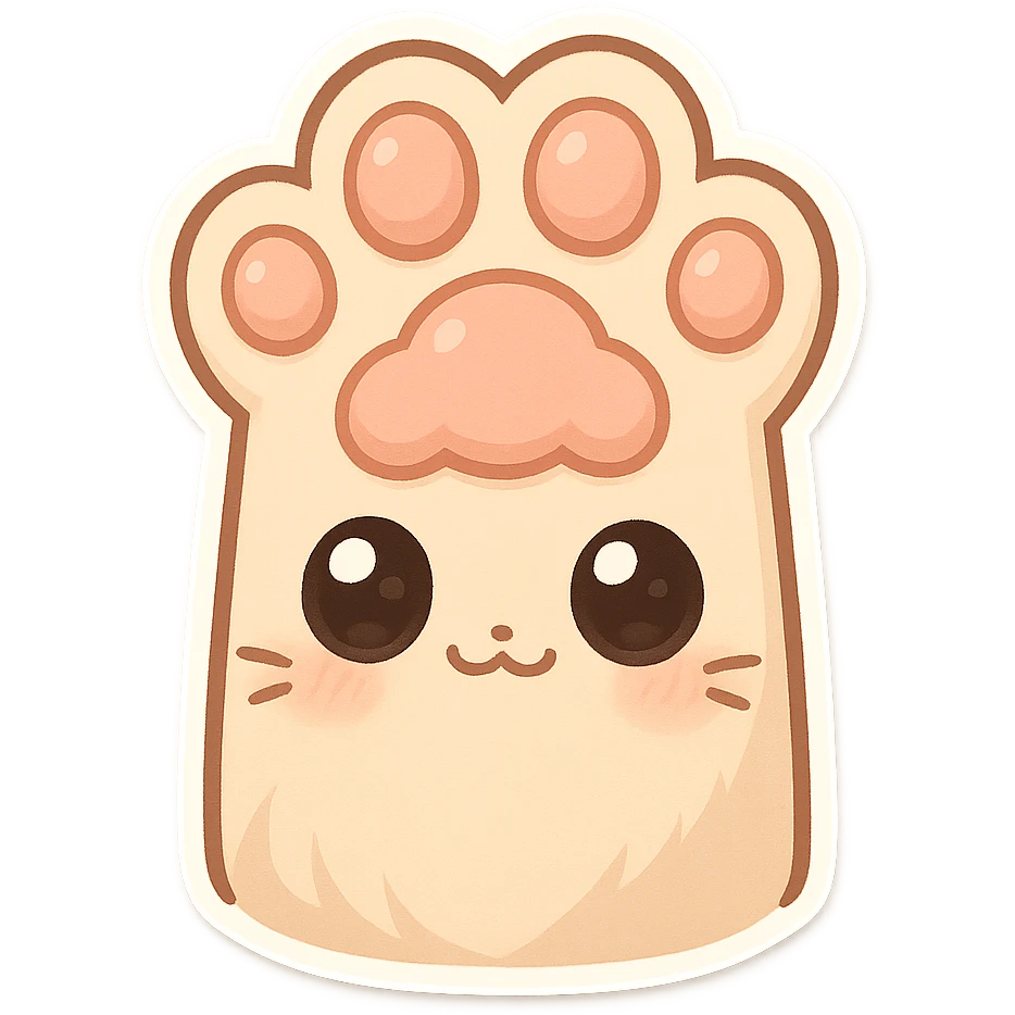 cat paw, super cute, big eyes emoji