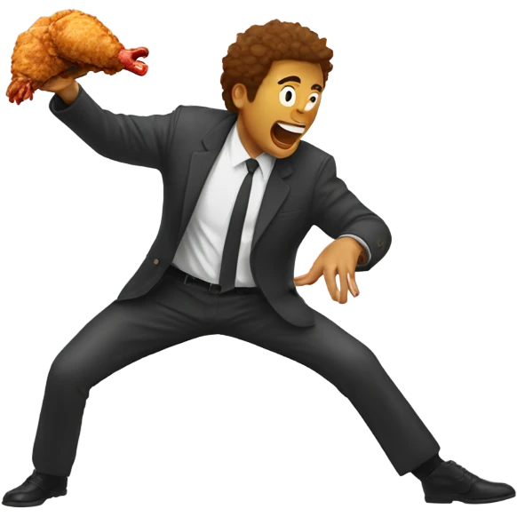 Person throwing fried chicken at crocodile emoji