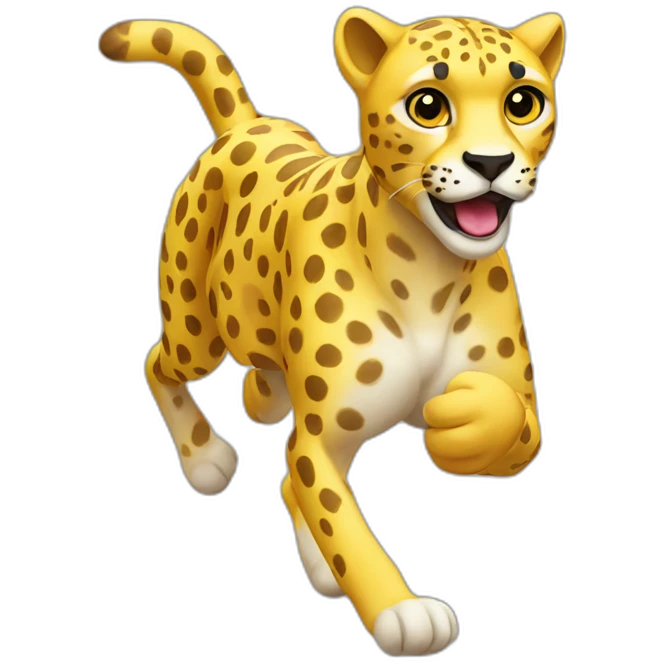 Running yellow cheetah emoji