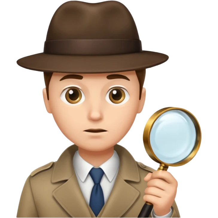 a detective looking at something with magnifying glass emoji