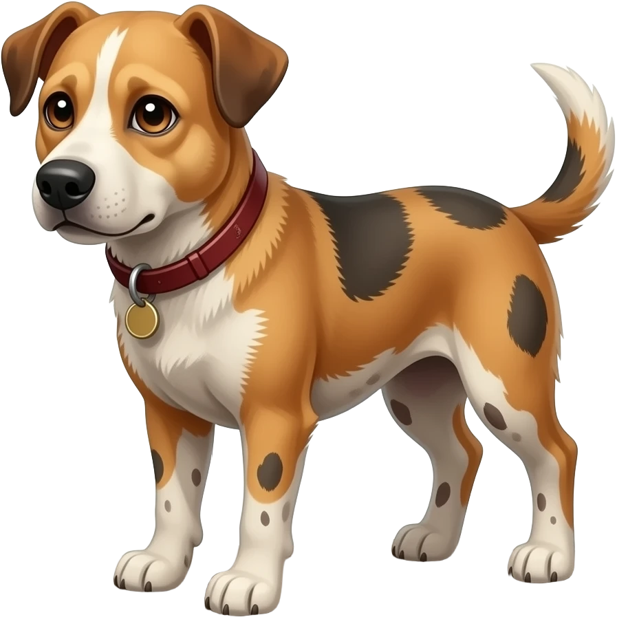 Cachorro de rua mendigo sujo fedido com lixo sem coleirA emoji