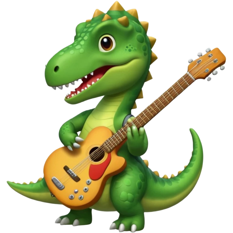 Dinosaur with a guitar  emoji