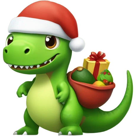 Dinosaur avocado Santa emoji