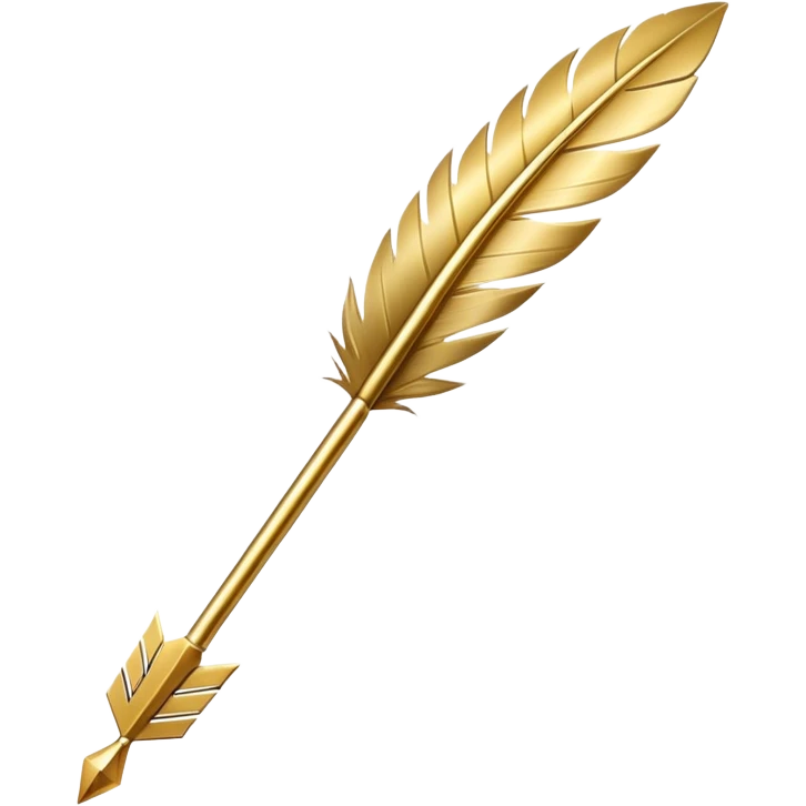 gold arrow with feather on back emoji