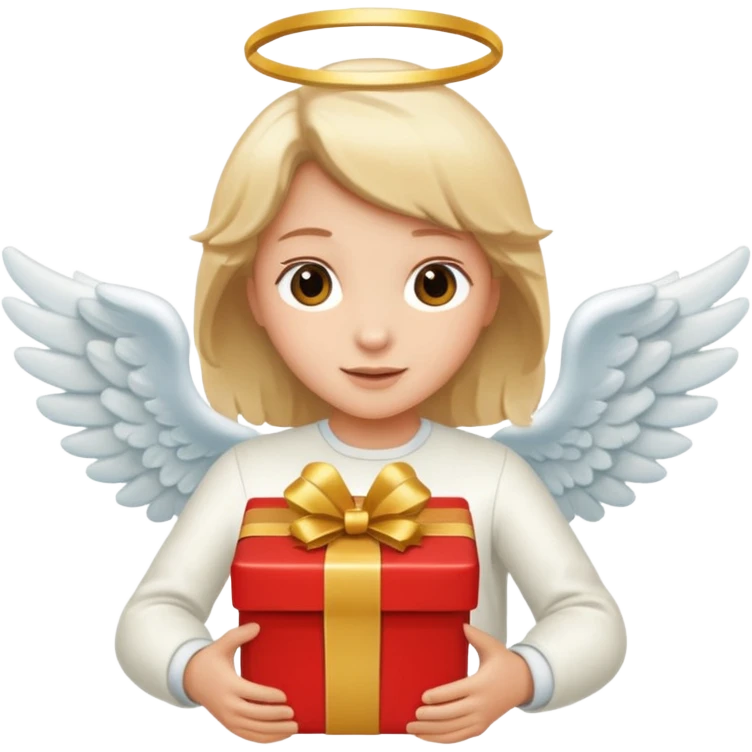 angel with present flying emoji