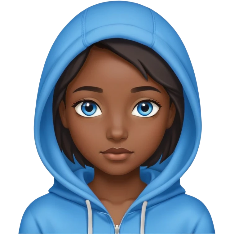 Pretty black girl with blue eyes and edges wear hoodie  emoji