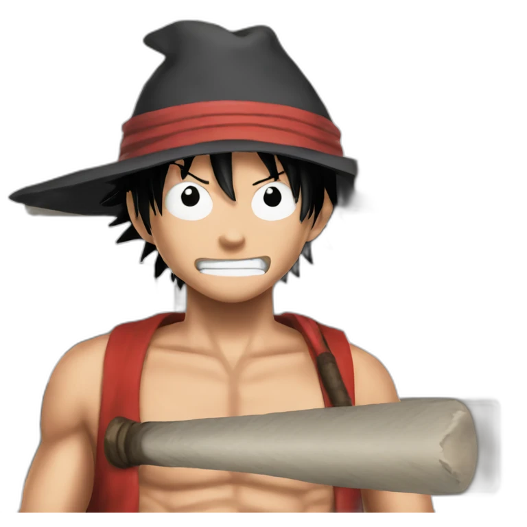 Luffy with bat emoji