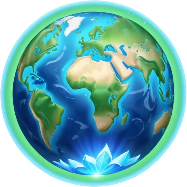 earth with blessing light emoji