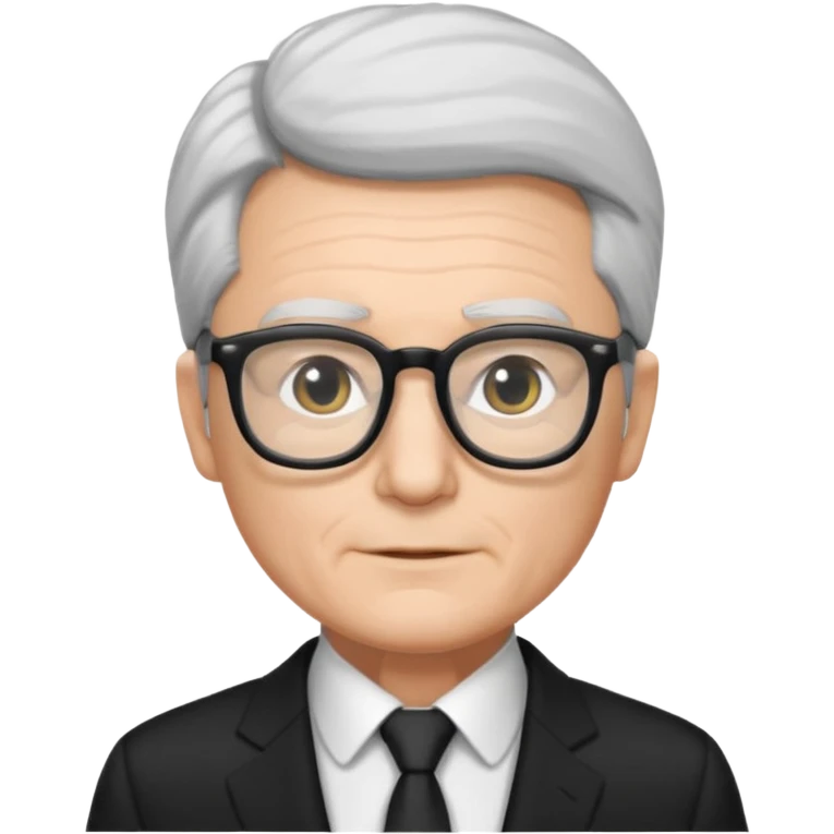 padre con gafas poco pello y color blanco y negro emoji