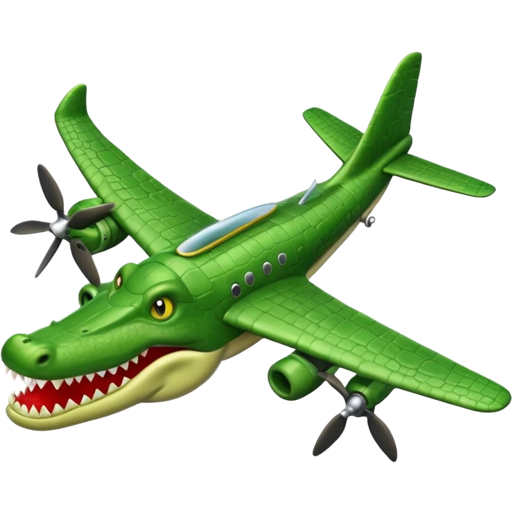 Make an emoji of a bomber plane crocodile. emoji