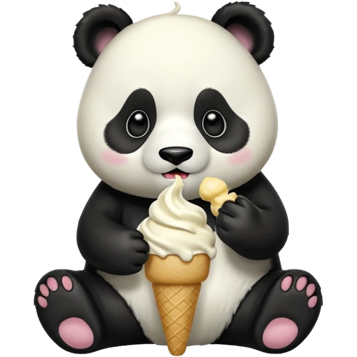 Panda eating ice cream emoji