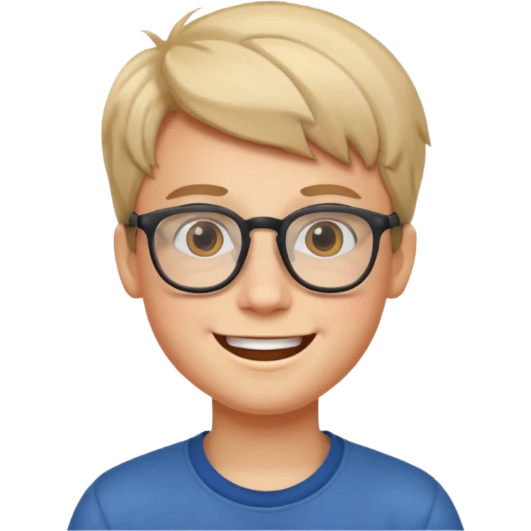 smiling boy with glasses emoji
