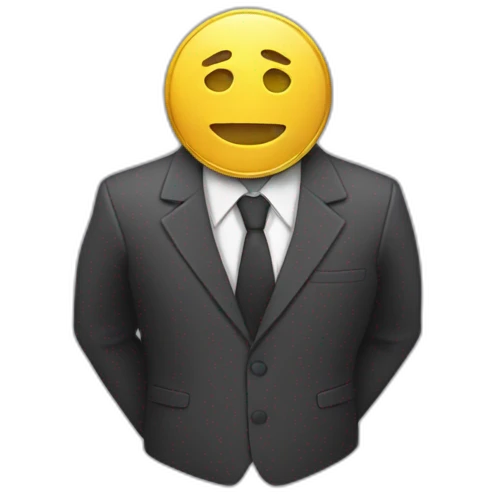 faceless coin wearing a suit emoji