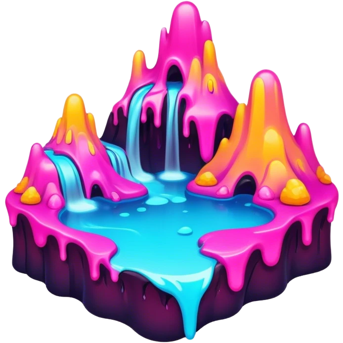 melting neon colors surreal landscape emoji