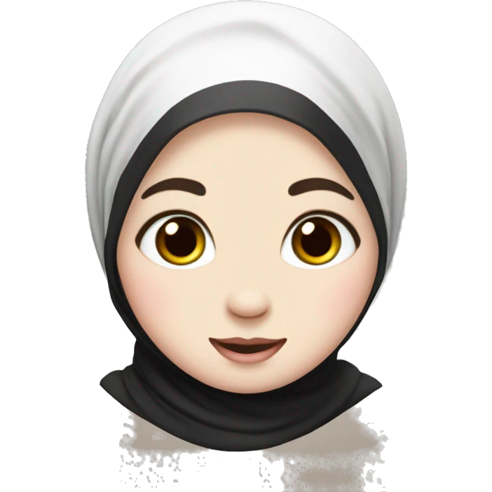 Panda merah sedang memeluk anak perempuan berhijab emoji