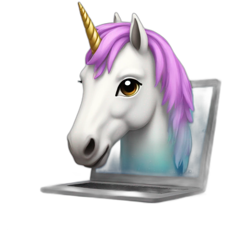 unicorn on a computer emoji