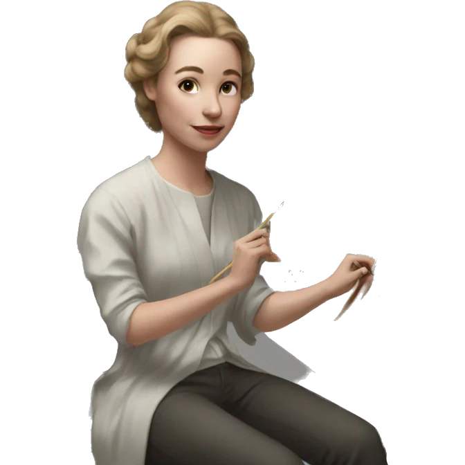 an artist painting a portrait emoji