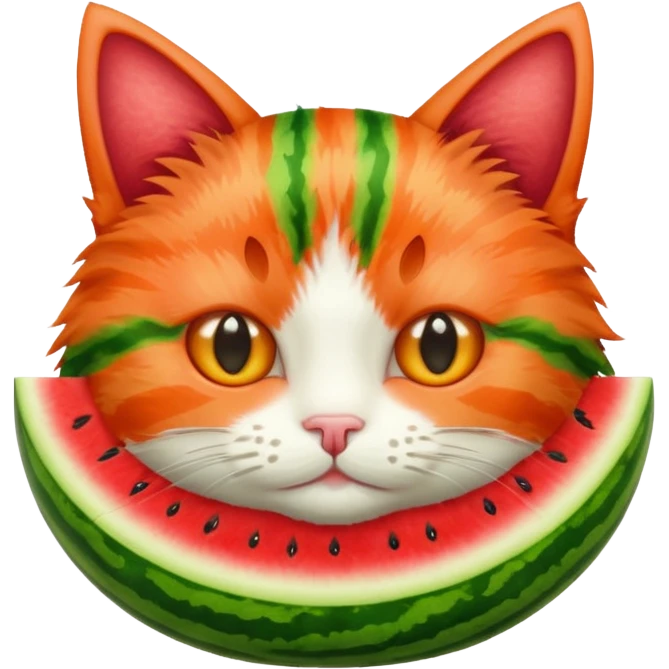 Karpuzlu kedi emoji