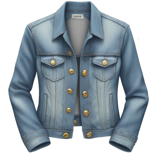 Hyper Realistic isolated open feminine light denim fashion jacket. emoji