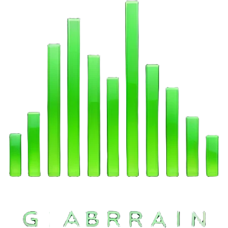 Sleek, modern logo for “Gigabrain”: four neon‑green vertical bars (brainwave/chart) with subtle circuitry on a dark background, “GIGABRAIN” in bold geometric sans‑serif, flat minimalist tech style.
 emoji