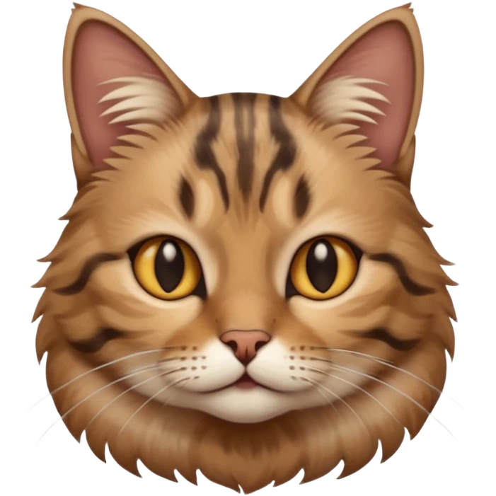 cat with subtle brown black lines like a tabby cat emoji