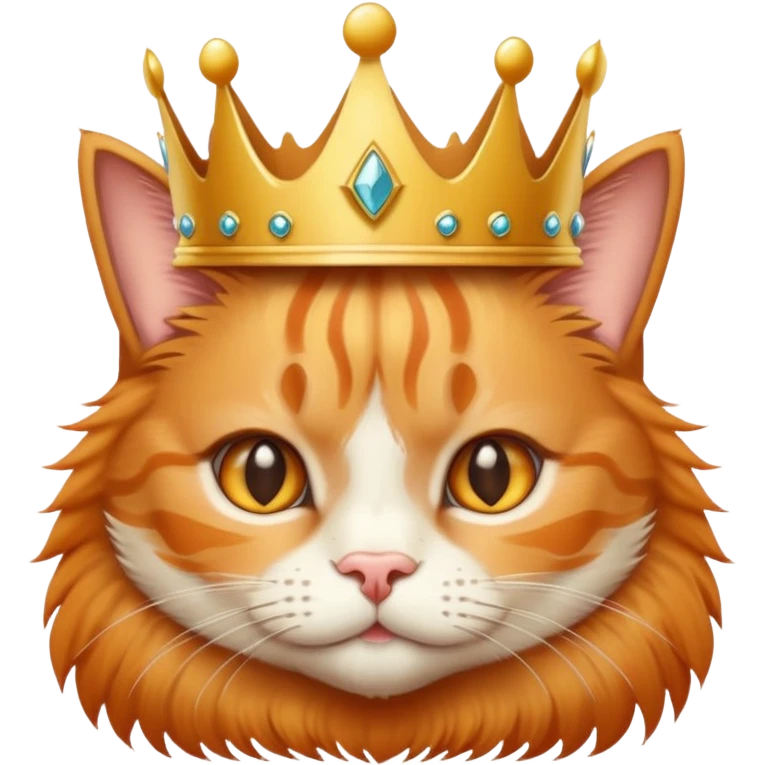 Orange tabby with crown emoji
