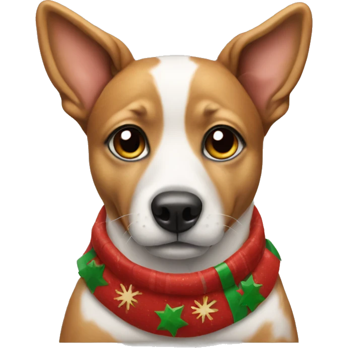 Dog wearing Christmas clothes  emoji