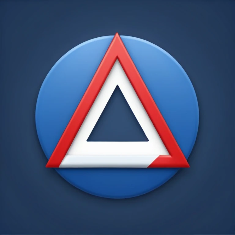 Circle with a triangle and a sideways i emoji