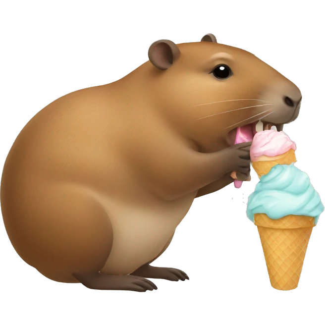Capybara eating ice cream  emoji