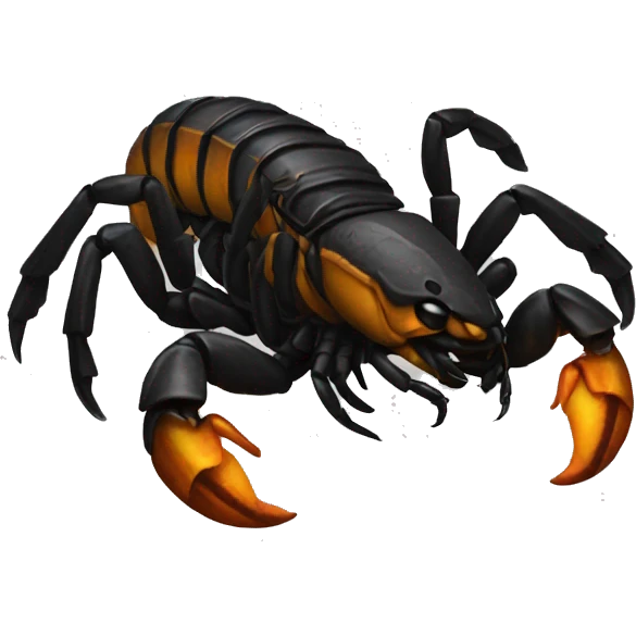 Scorpion preto saindo do fogo emoji