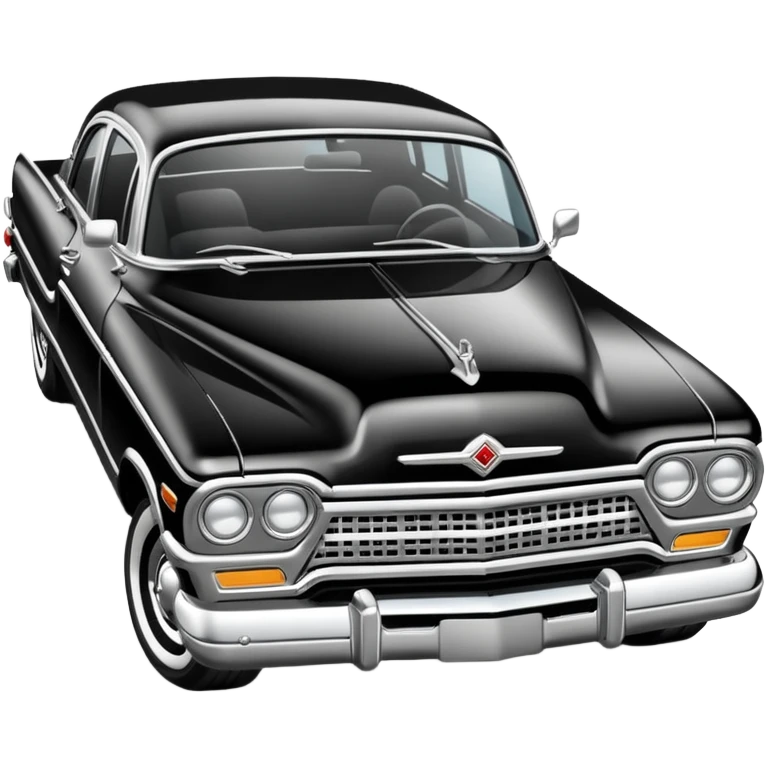 Black and white old school low rider car  emoji