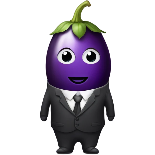 Eggplant wearing suit emoji