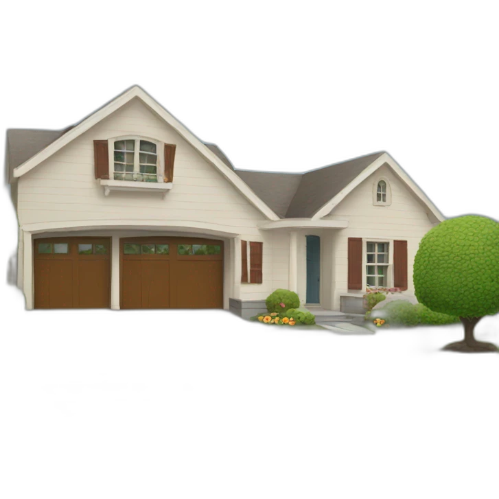 us house with garrage emoji