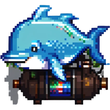 dolphin with a boiler emoji