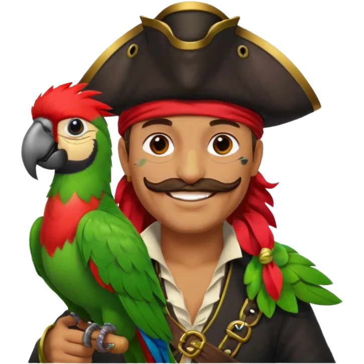 pirate and parrot emoji