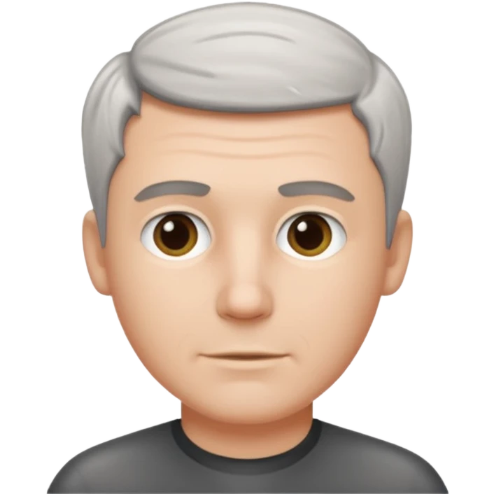 Salt and pepper short haired white man emoji
