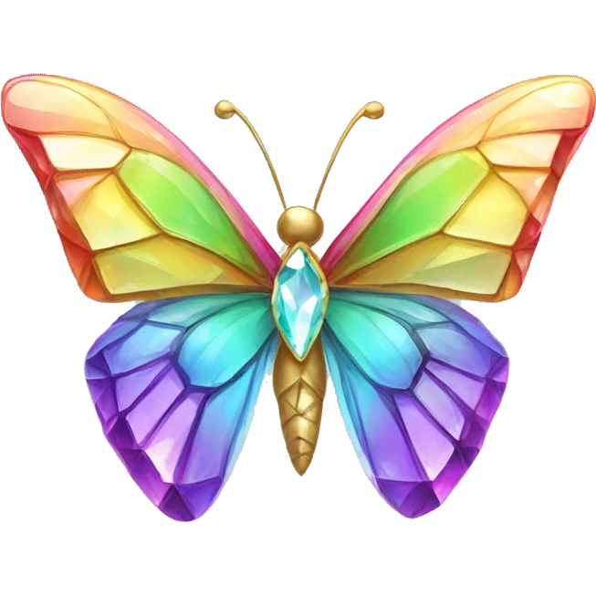 One Rainbow-Diamond-Gem-Butterfly-Crystal-Fly emoji