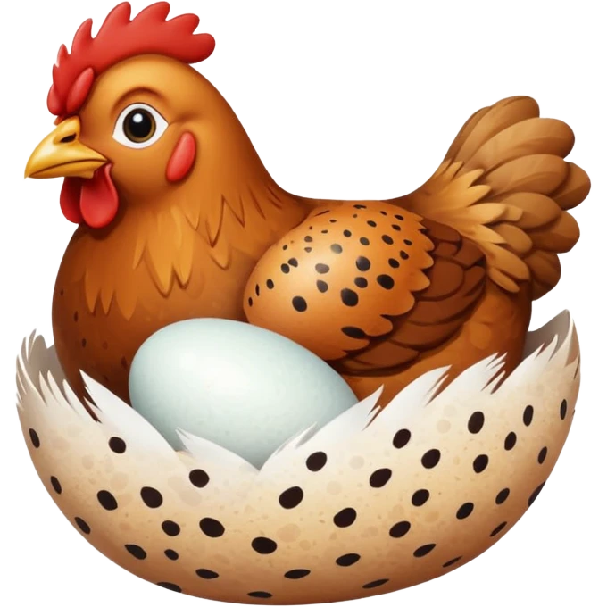 Chicken laying egg emoji