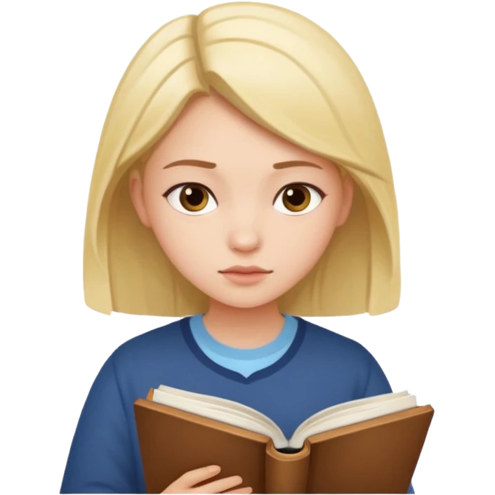 دختری که درس میخواند emoji