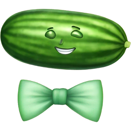 Cucumber with bow tie  emoji