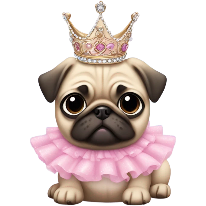 Pug princess emoji