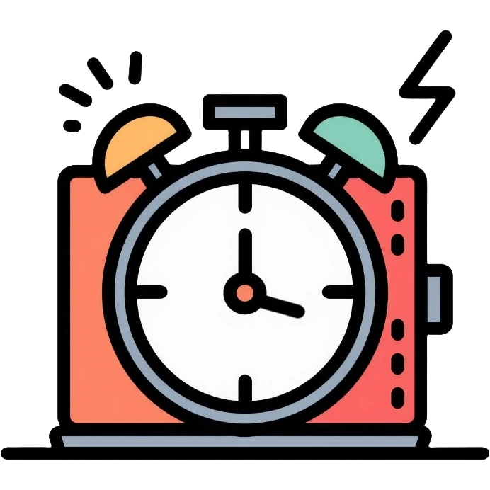 wallet with a racing clock with speed lines in top right corner, lightning bolt symbol near clock to indicate speed, fast-moving clock hands emoji