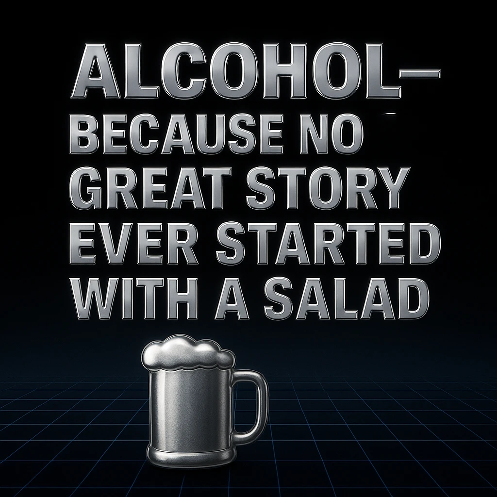 Simplify the vaporwave card: use a minimal neon grid background, one drink icon, and bold chrome text for the quote. Remove extra graphics and keep the color palette clean and limited. emoji