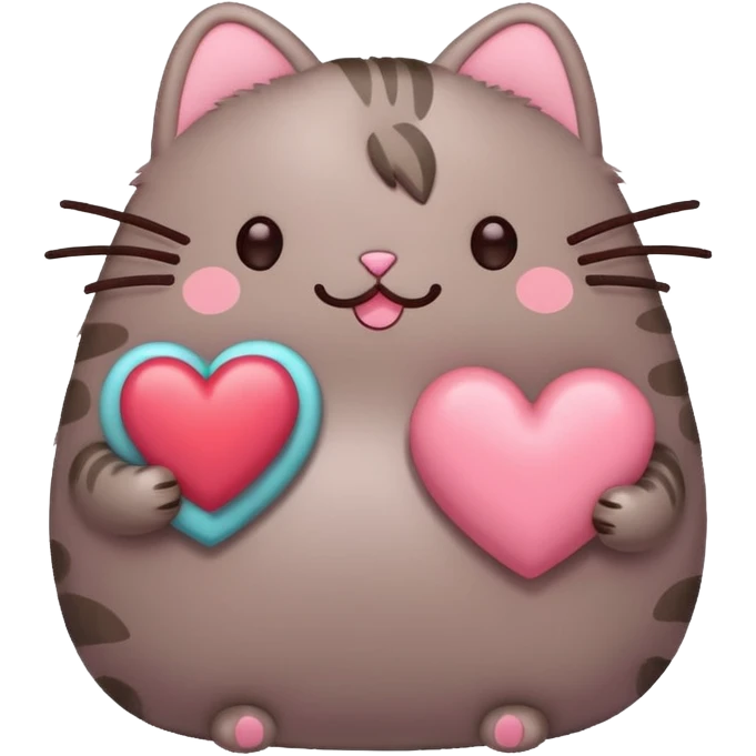 red heart pusheen  emoji