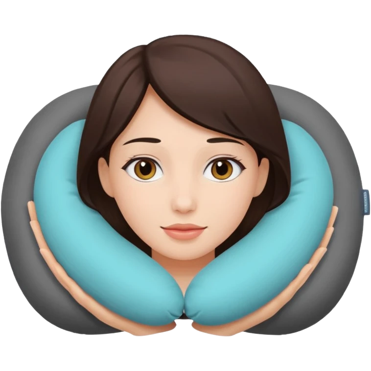 woman using travel pillow emoji