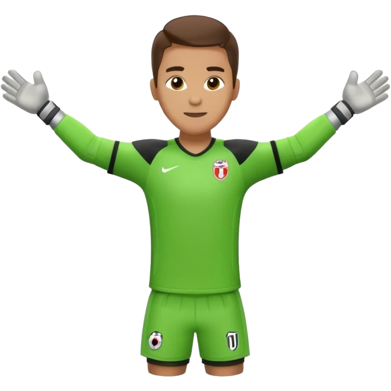 soccer goalkeeper with football boots arms out emoji